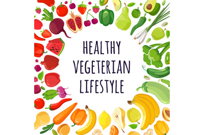 Poster of colorful vegetables and fruits