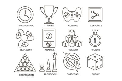 Business gamification icons