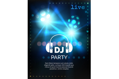 Vector dj party poster template