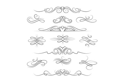 Vintage calligraphic ornate decoration elements