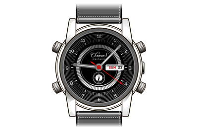 Mens hand watch vector icon