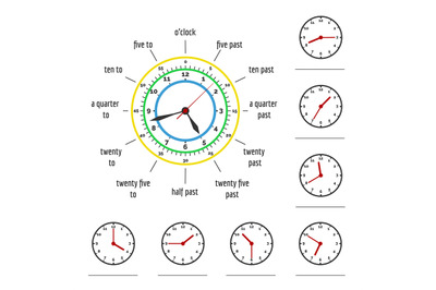 Telling time vector illustration