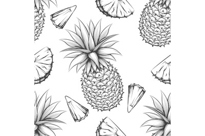 Pineapple vector seamless pattern