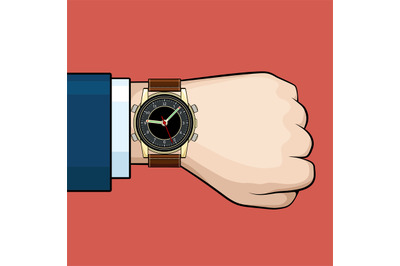 Businessman arm with hand watch