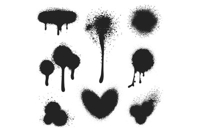 Spray paint vector set