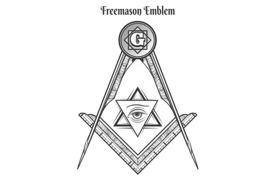 Freemason square and compass symbols