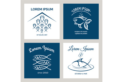 Fish logo and emblem for menu