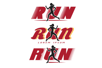 Logo with running woman