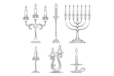 Vector hand drawn candlesticks