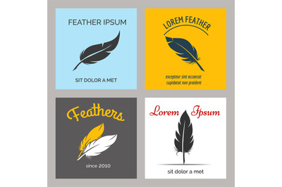 Feather logo set