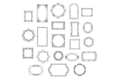 Doodle line frames set