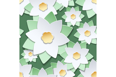 Paper cut flowers japanese style pattern