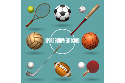 Sport equipment icons