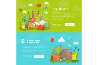 Vector horizontal web banners illustration