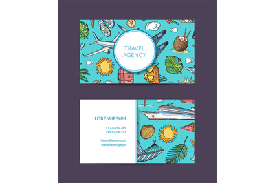 Vacation and exotic tours banners. Vector summer travel elements busin