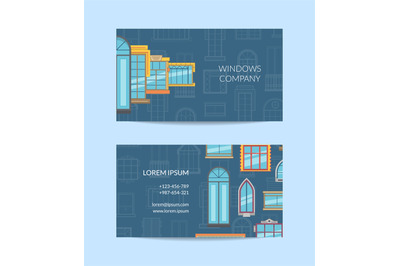 Vector window flat icons business card