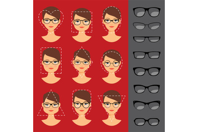 Different glasses shapes for different faces