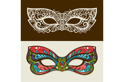 Festive silhouette and colored masks