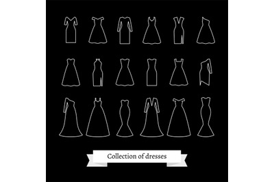 Dresses line icons