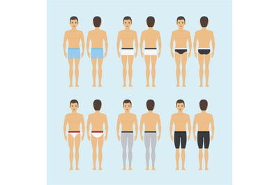 Mens underwear vector icons