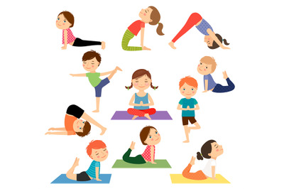 Children yoga vector