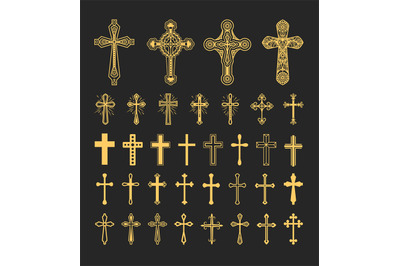 Cross icons set vector