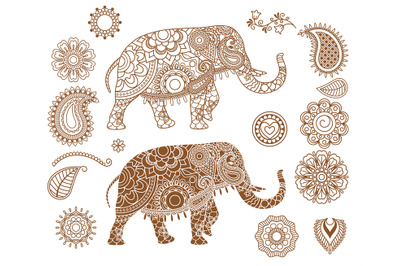 Indian elephant with mehendi patterns