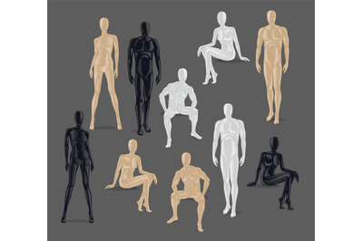 Vector Isolated Mannequins