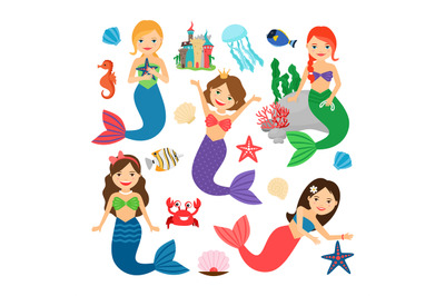 Cute mermaids characters