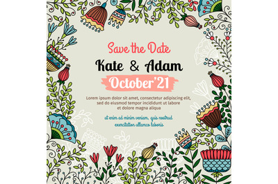 Save the date floral card