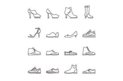 Shoes line vector icons