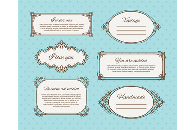 Vintage frames with text