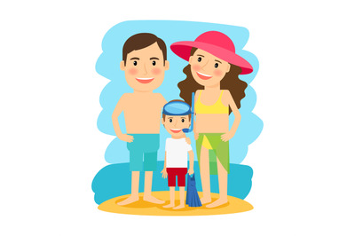 Happy family at beach