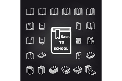 Back to school book icons vector