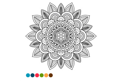 Circle mandala ornament antistress coloring