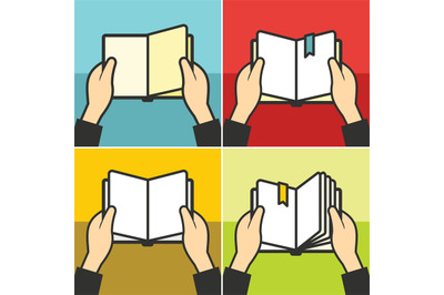 Book for learning in hands vector