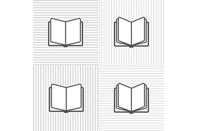 Book icons on stripped background