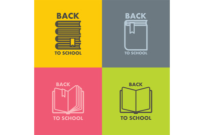 Book icon set for school vector