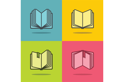 Book icons with shadow