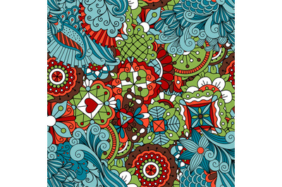 Full frame seamless floral pattern colored green