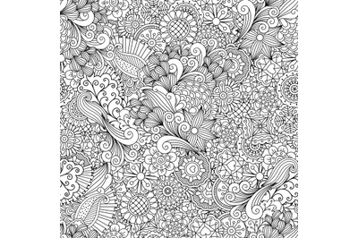 Full frame outline of elegant seamless pattern