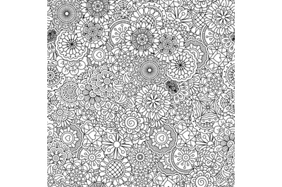 Full frame outline of circular seamless pattern