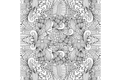 Seamless pretty textile pattern with floral shapes