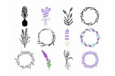 lavender wreath svg, svg files, vector, clipart, cricut, download