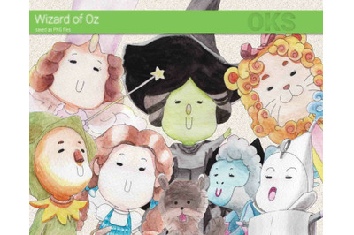 wizard of oz watercolor clipart, instant download, png