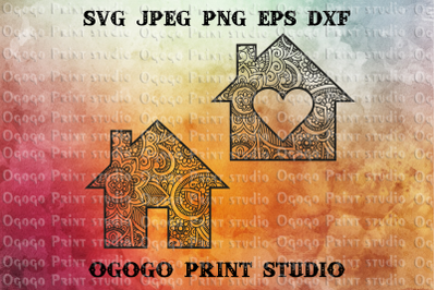 Home Svg, House Svg, Zentangle SVG, Mandala svg, Cricut file
