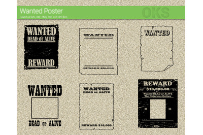 wanted poster svg, svg files, vector, clipart, cricut, download