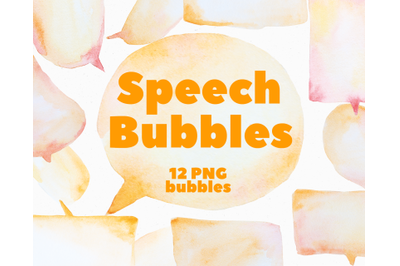 Watercolor Speech Bubbles