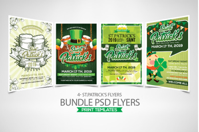 4 St. Patrick&#039;s Day Flyers Bundle