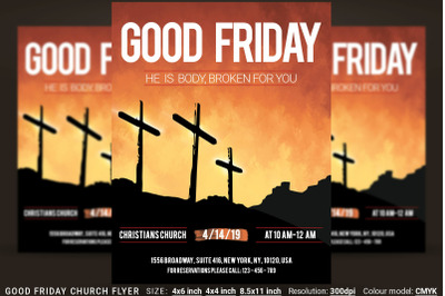 Good Friday Church Flyer Poster